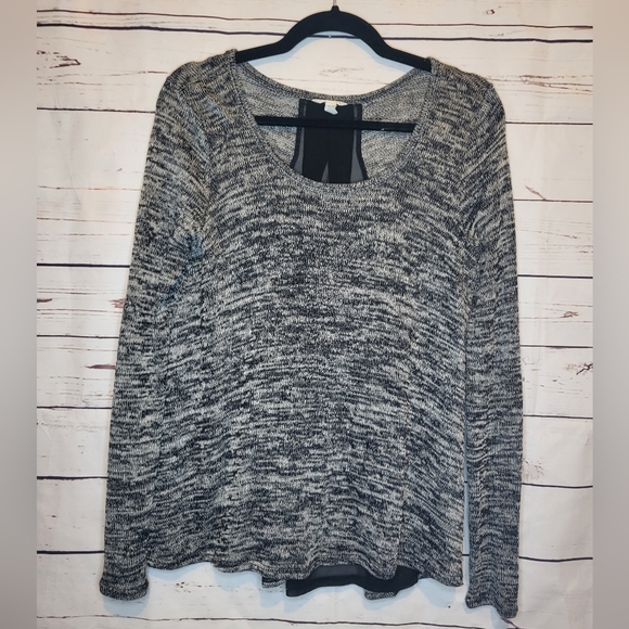 Aero B&W sweater w/sheer black panel - Picture 2 of 6